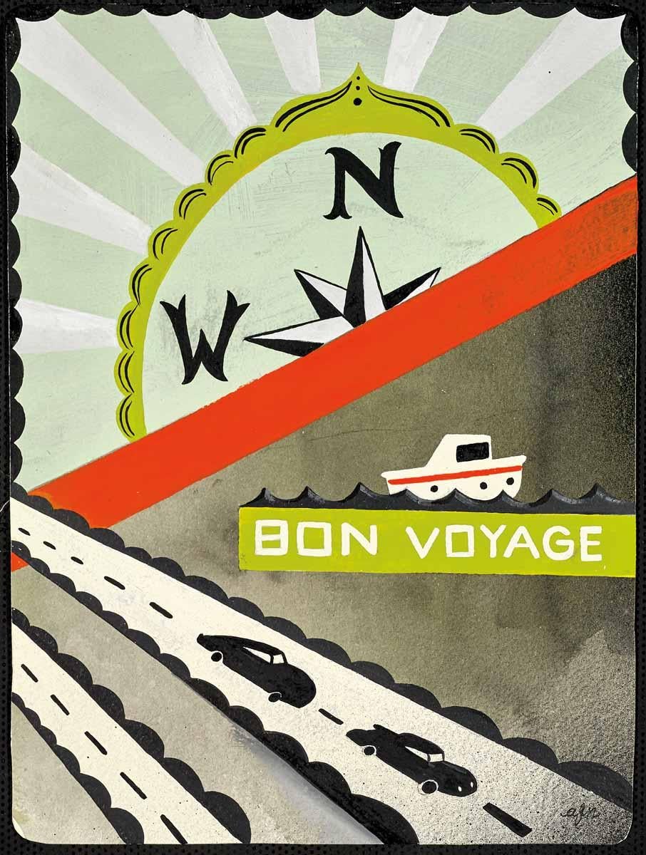 Bon Voyage - Mixed Media Art by Anne Faith Nicholls