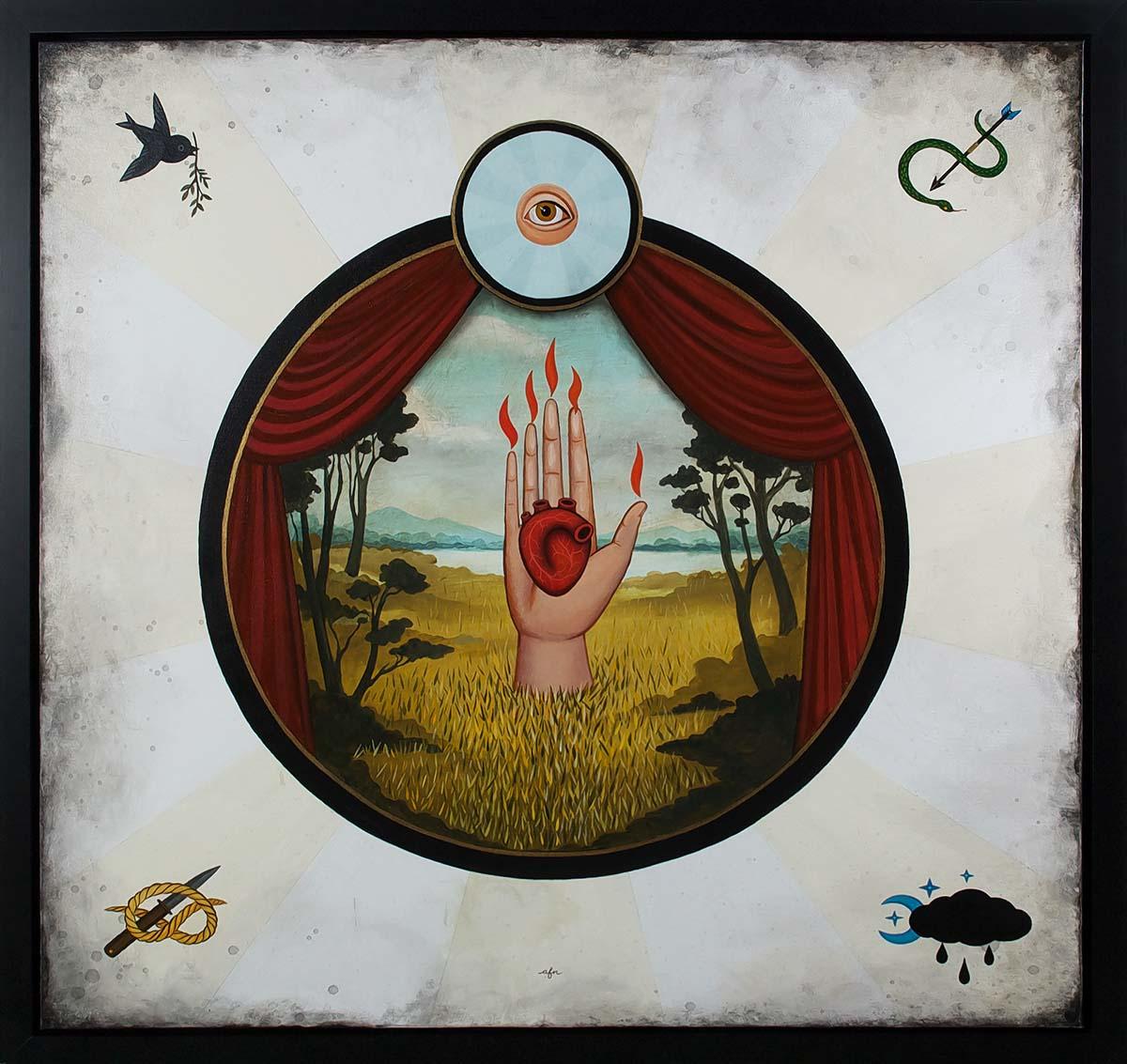 The Order of the Heart in the Hand - Painting by Anne Faith Nicholls