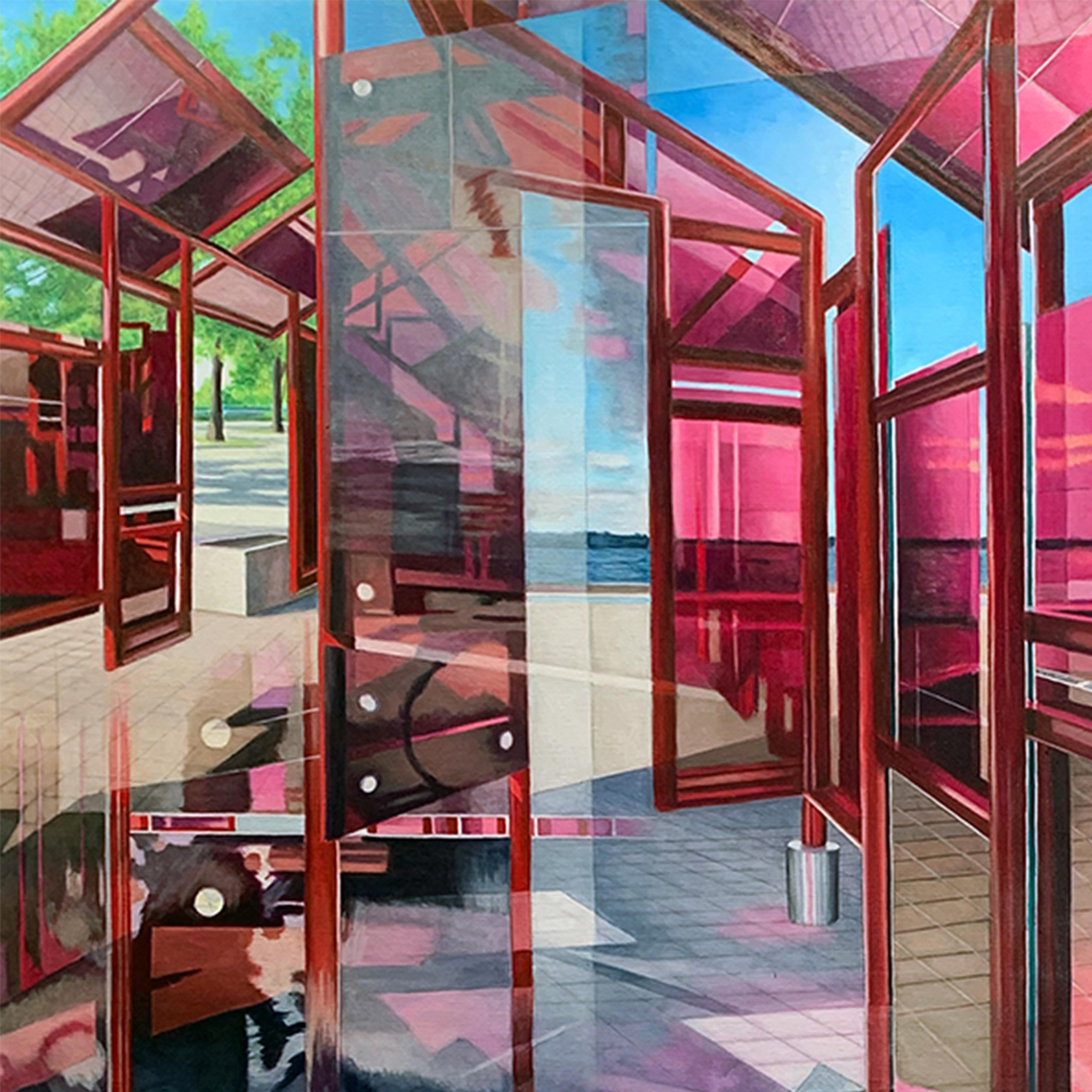 Anne Finkelstein’s hard-edged architectural paintings are built upon a foundation of poetry and history. Inspired by a lifetime of walking through New York City, Finkelstein’s own sense of memory and time are intrinsically tied to the forms of the