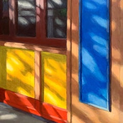 Closed Restaurant, hard-edge realist architecture painting