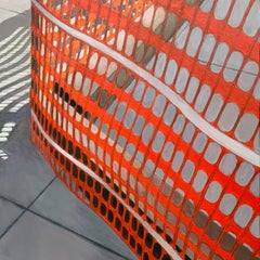 Orange 5, hard-edge cityscape painting