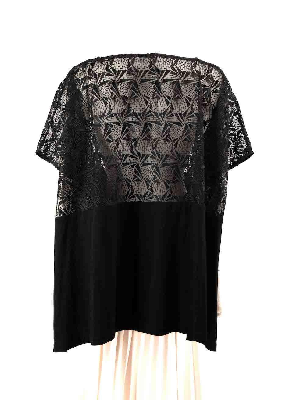 Anne Fontaine Black Lace Panel Sheer Top Size S In New Condition In London, GB
