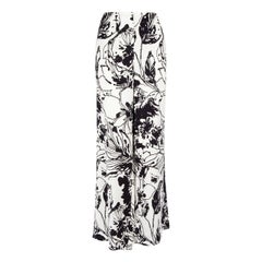 Anne Fontaine Schwarz-Weiße Hose mit weitem Bein und Blumendruck Größe XXXL
