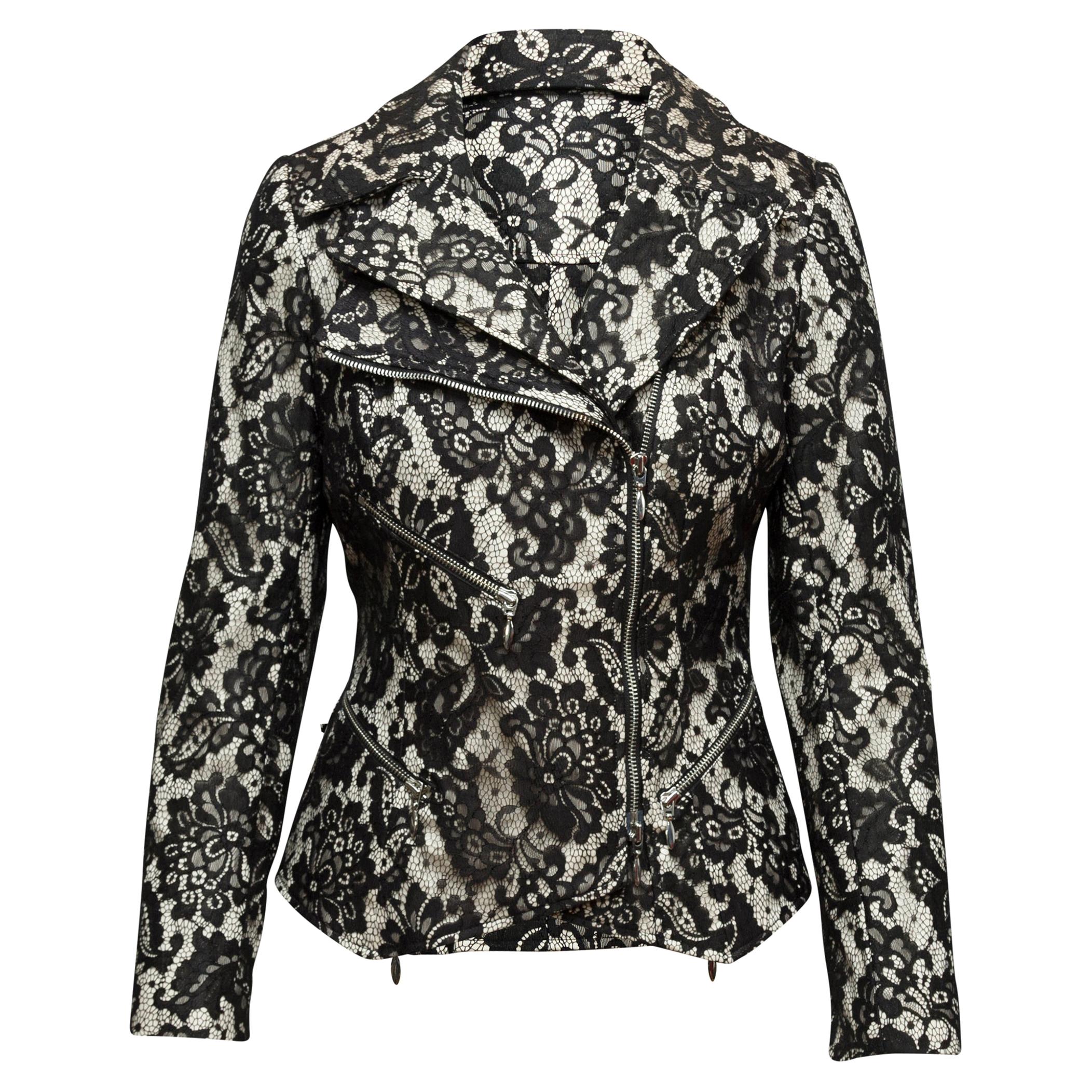 white lace moto jacket