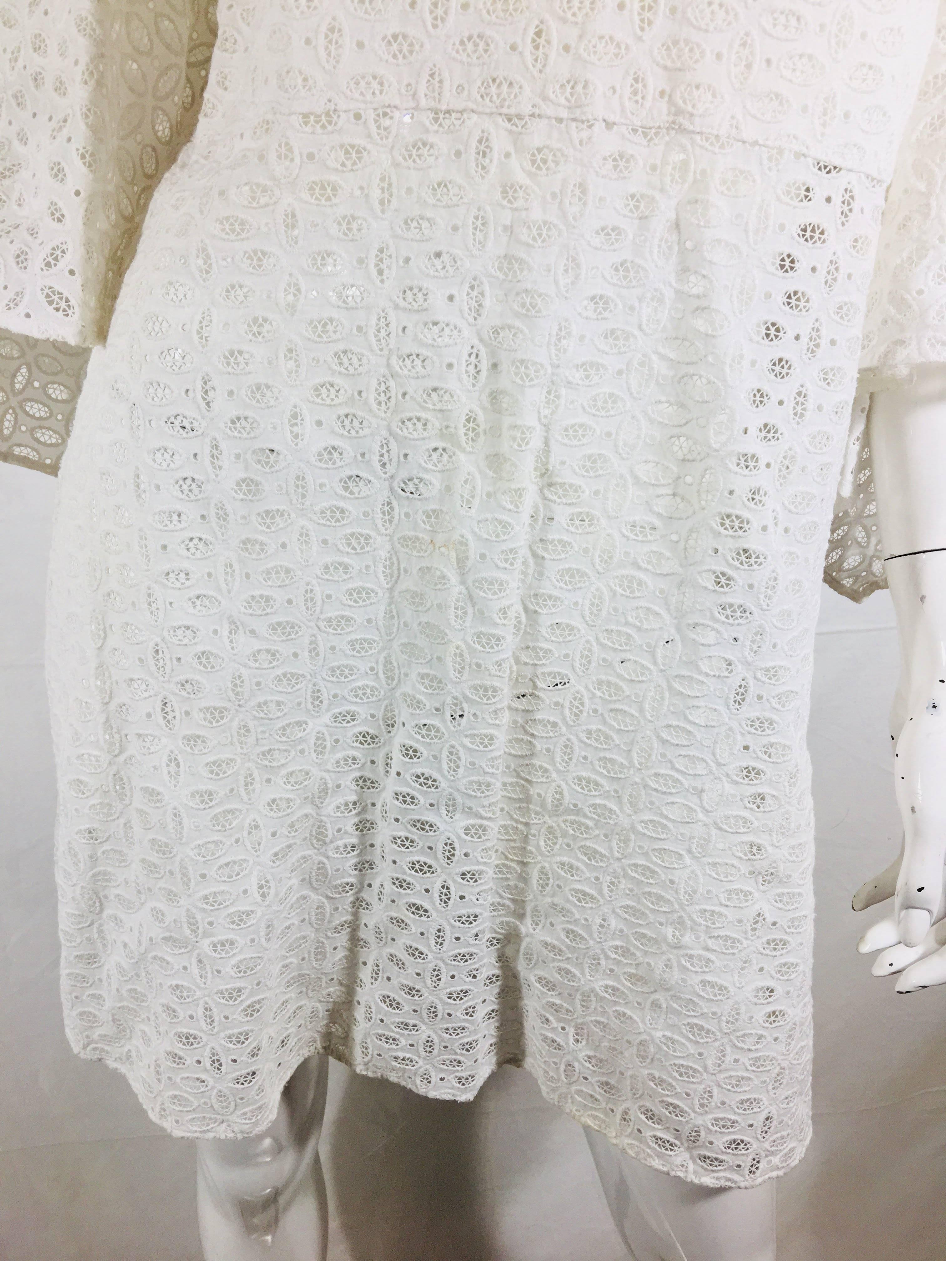 Anne Fontaine Cotton Eyelet Lace Dress