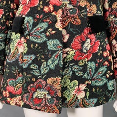 ANNE FONTAINE Saskia, talla FR 38, blazer con estampado jacquard floral y ribete de terciopelo