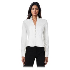 Anne Fontaine White Button Down Fitted Shirt Size M