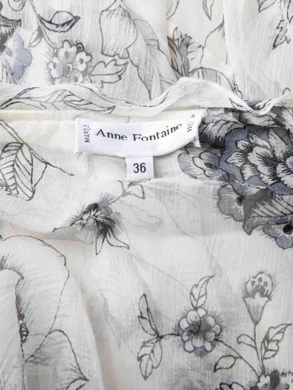 Anne Fontaine Women's Cream Floral Print Off the Shoulder Blouse 1