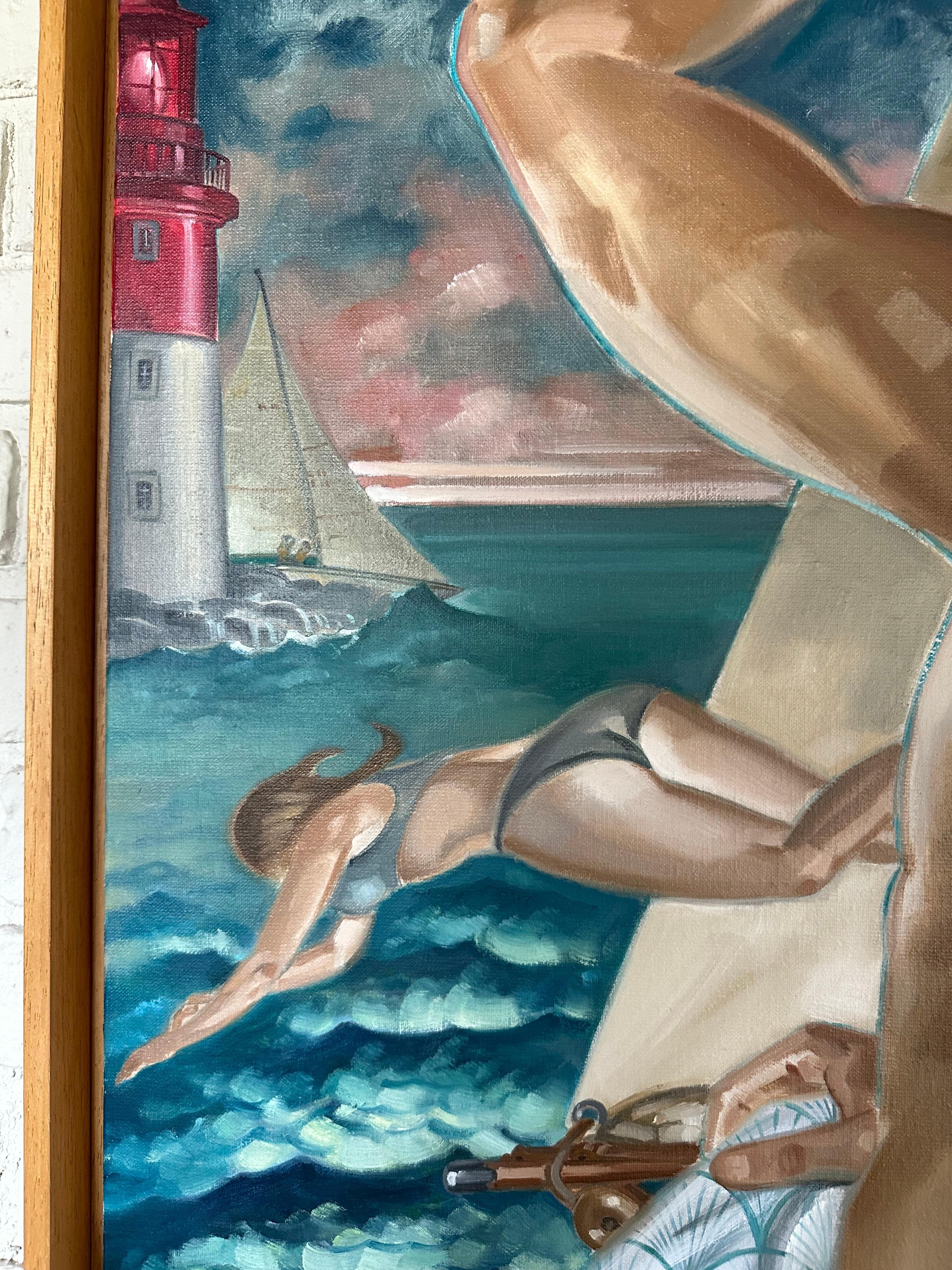 Love Boat deco figurative biddeford pool ME sailing lighthouse carefree tamara 1