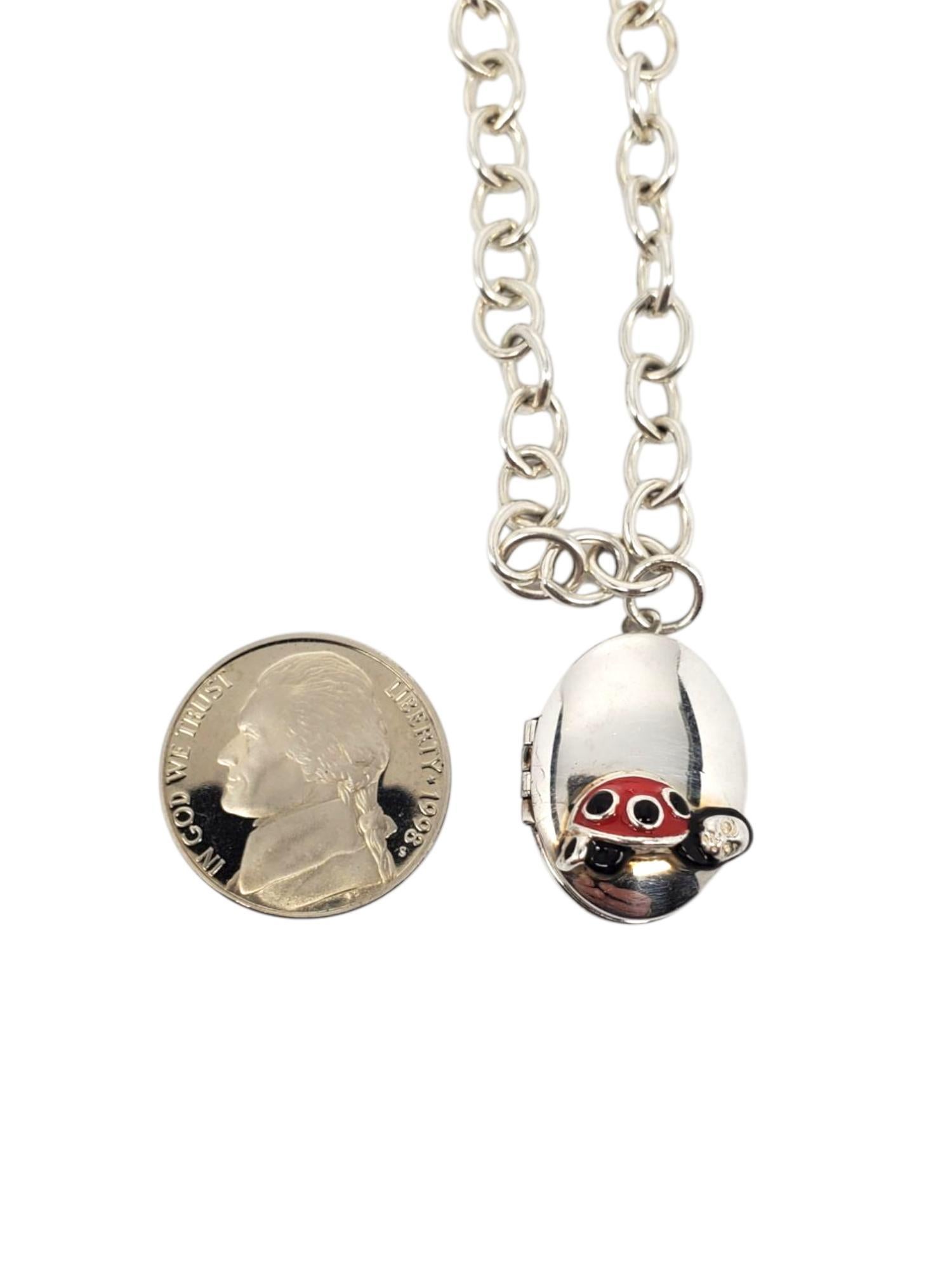Anne Geddes Sterling Silber Marienkäfer Medaillon Halskette #21617 im Angebot 2