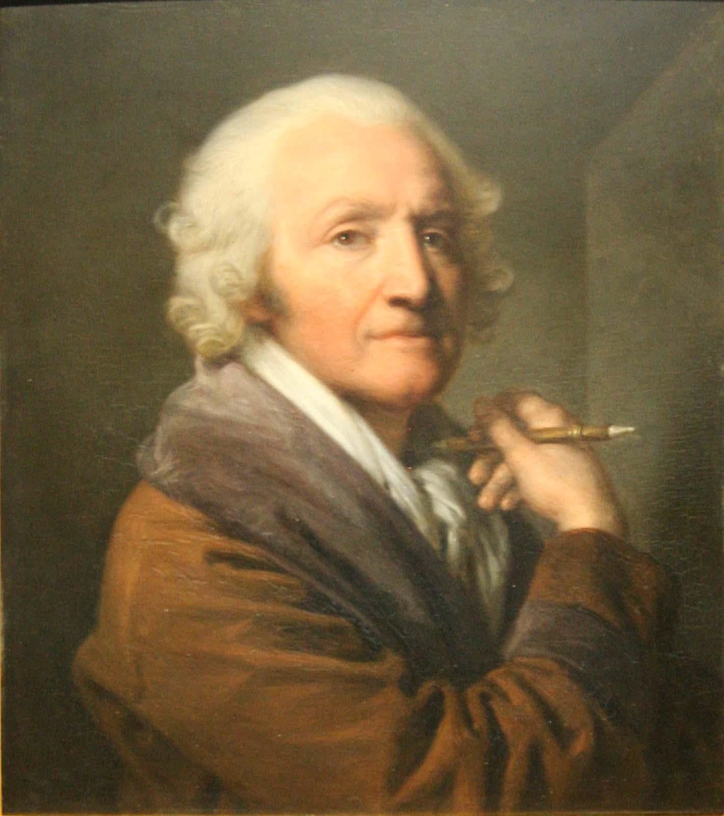 Eine Replik des letzten Self-Portraits von JB Greuze, von seiner Tochter Anne-Geneviève im Angebot 1