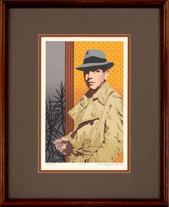 Vintage Humphrey Bogart, Classic Hollywood Actor Pop-Art Silkscreen Portrait, 38/100