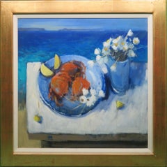 Anne Gordon (1941-), scozzese - dipinto a olio originale del XX secolo DI MARE MEDITERRANEO