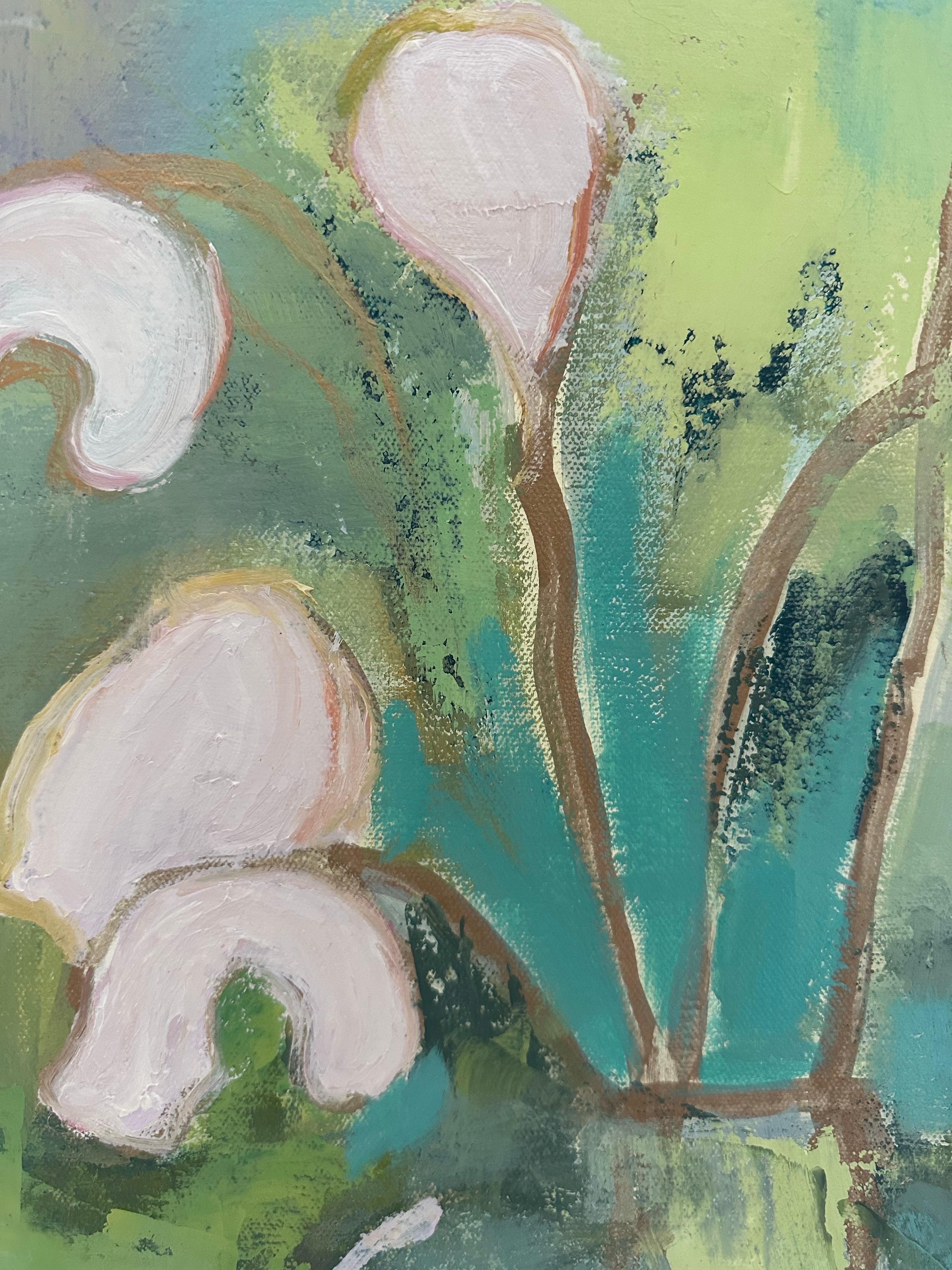 Bouquet floral - Impressionnisme abstrait Painting par Anne Harney