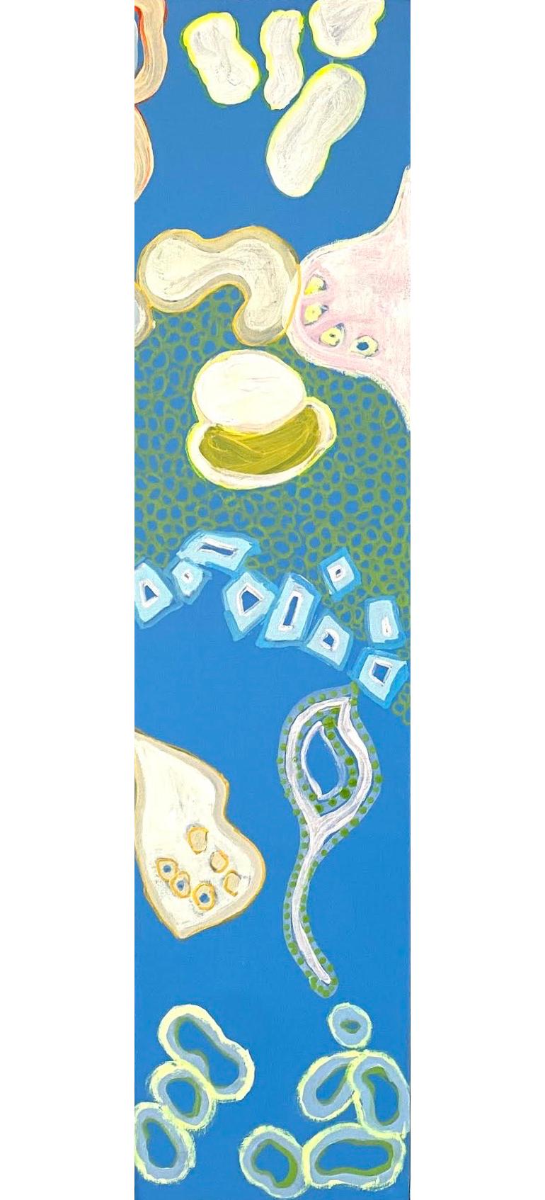 Abstraktes Polyptychon-Gemälde „Lagoon Creation“ mit Blau, Grün und Gelb  im Angebot 1