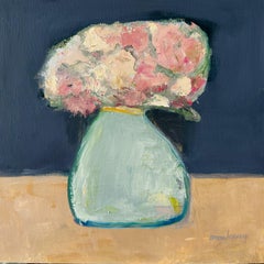 Mixed Florals by Anne Harney, Contemporary Floral Still Life Painting, Pink