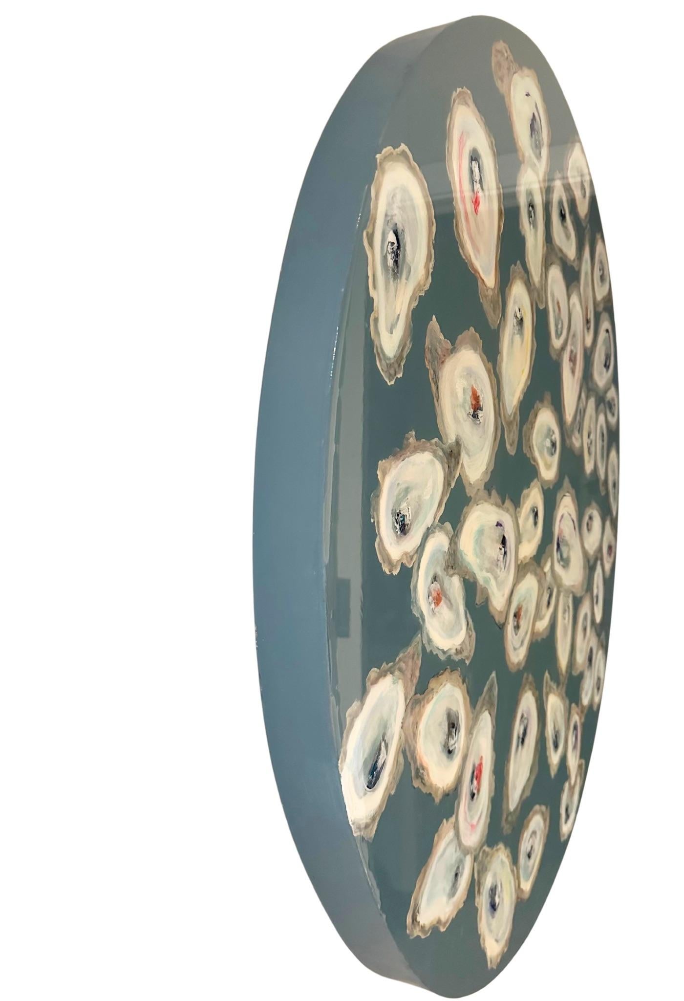 Assiette d'huîtres - Beige Abstract Painting par Anne Harney
