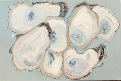 "Oyster Reef" Painting of 7 Oysters with a reflective resin finish. 