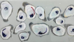 Coquilles d'huîtres par Anne Harney, Nature morte contemporaine horizontale, peinture de plage