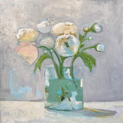Roses and Peonies by Anne Harney, Contemporary Floral Still Life Painting