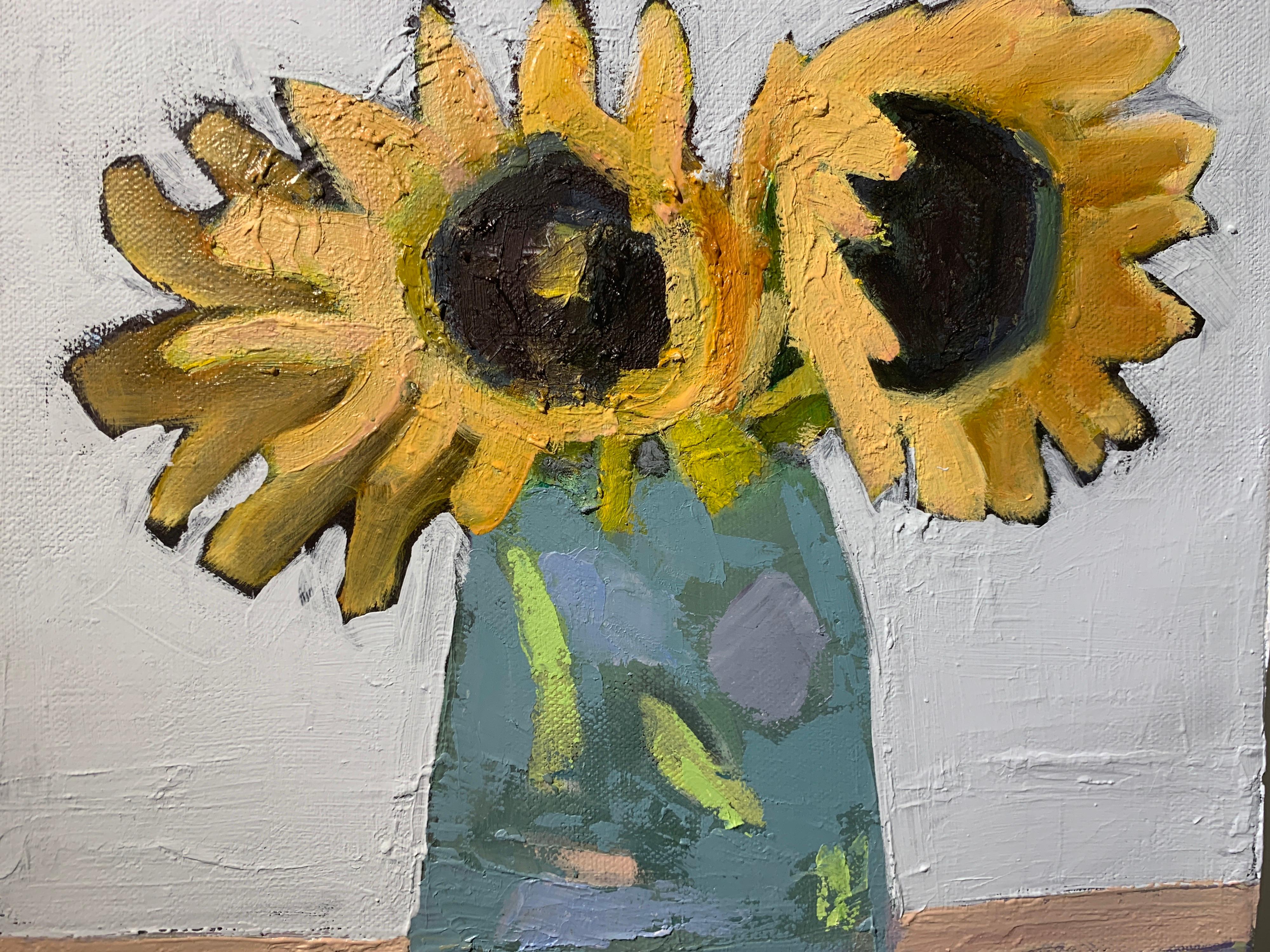 Sunflowers by Anne Harney, Contemporary Sunflower Still Life Painting 1