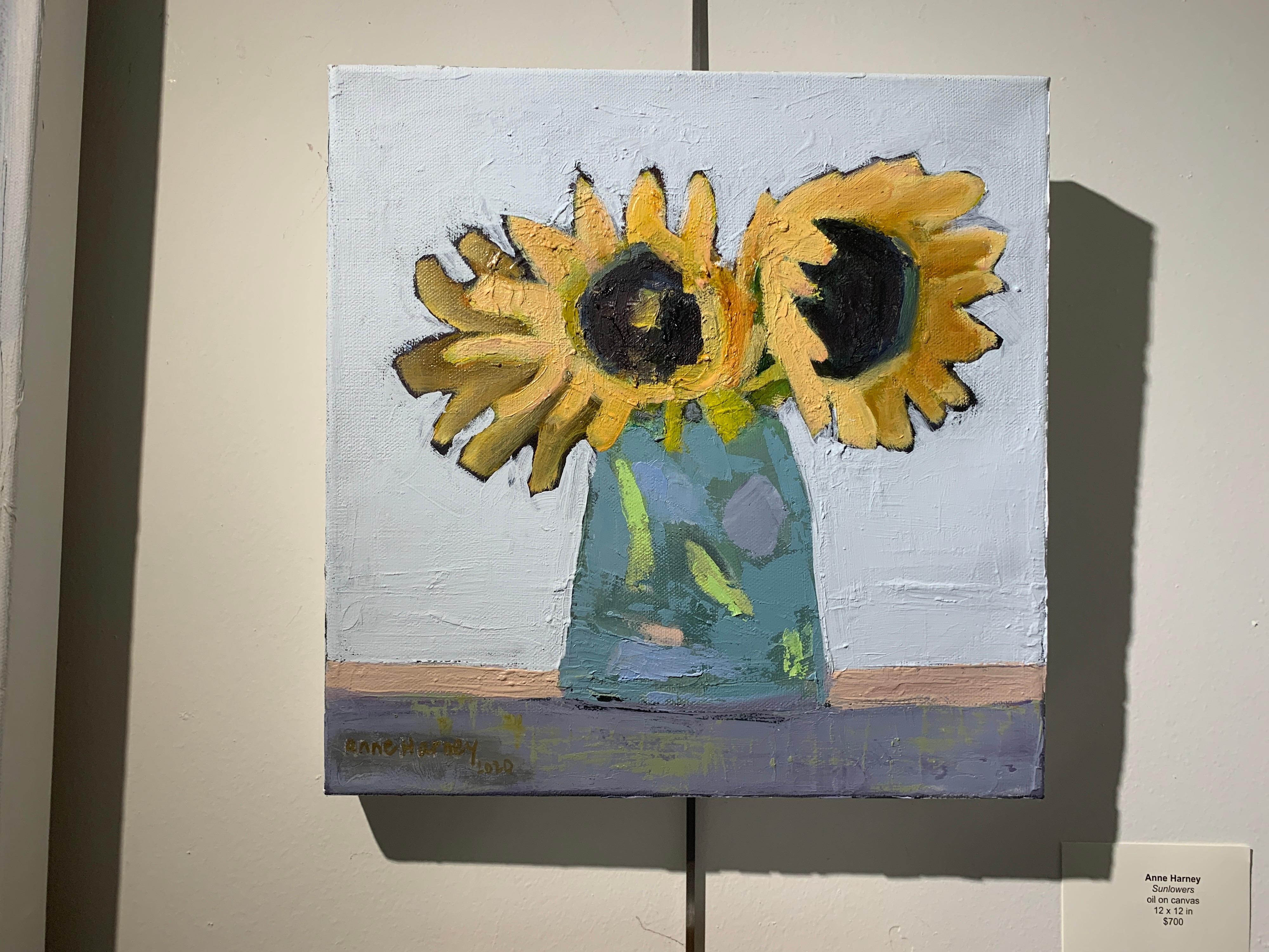 Sunflowers by Anne Harney, Contemporary Sunflower Still Life Painting 3