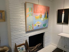 The Feast by Anne Harney, Horizontal Framed Abstract Still Life Painting