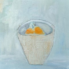 Two Pears by Anne Harney, Contemporary Oil on Canvas Fruit Painting