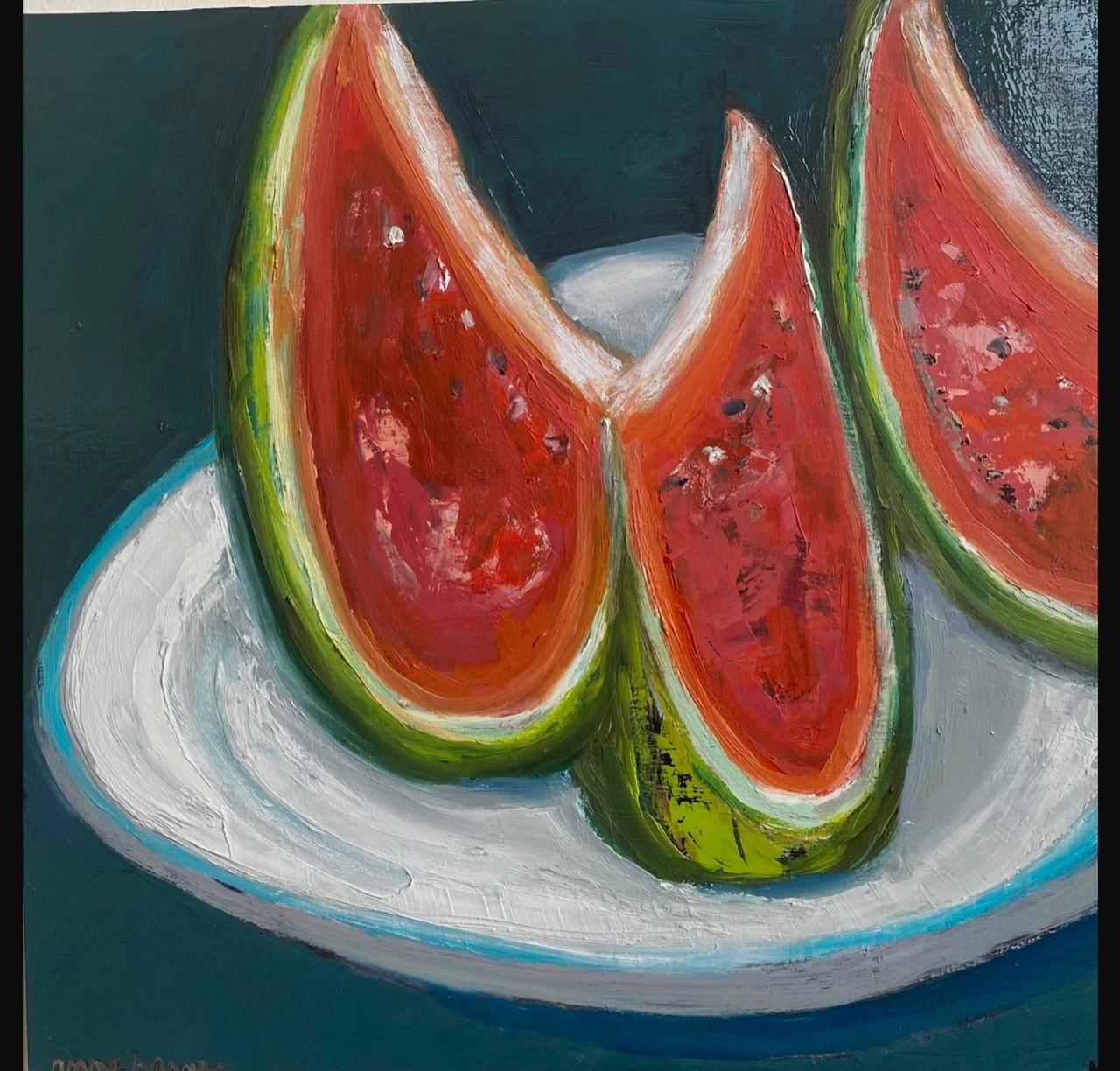 Anne Harney Still-Life Painting - "Watermelon"