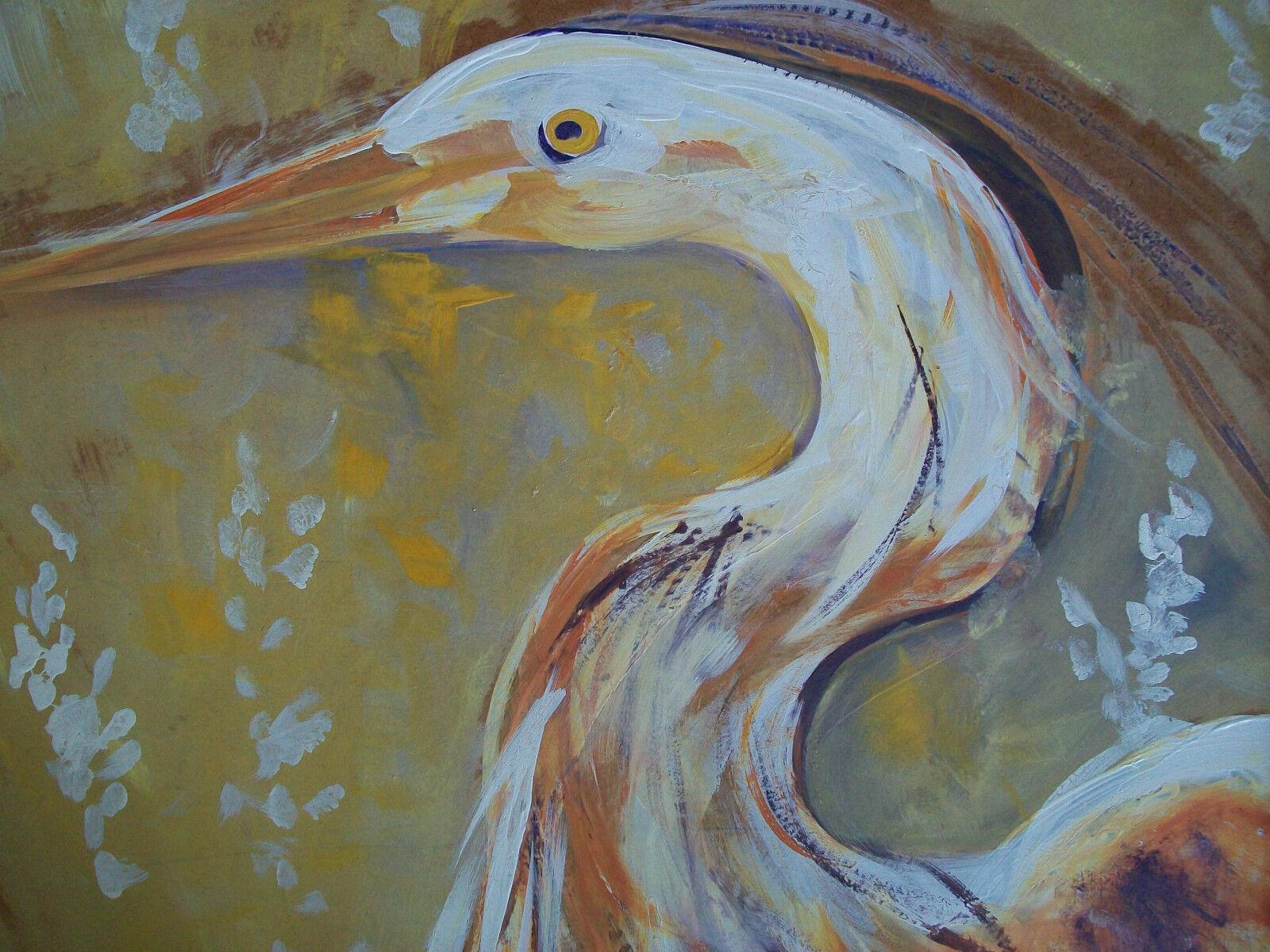 ANNE HERRING - 'Full Plumage' - Framed Acrylic Painting - U.S.A. - 20th Century For Sale 1