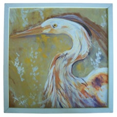ANNE HERRING - 'Plumaje completo' - Pintura acrílica enmarcada - EE.UU. - Siglo XX