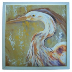 Vintage ANNE HERRING - 'Full Plumage' - Framed Acrylic Painting - U.S.A. - 20th Century