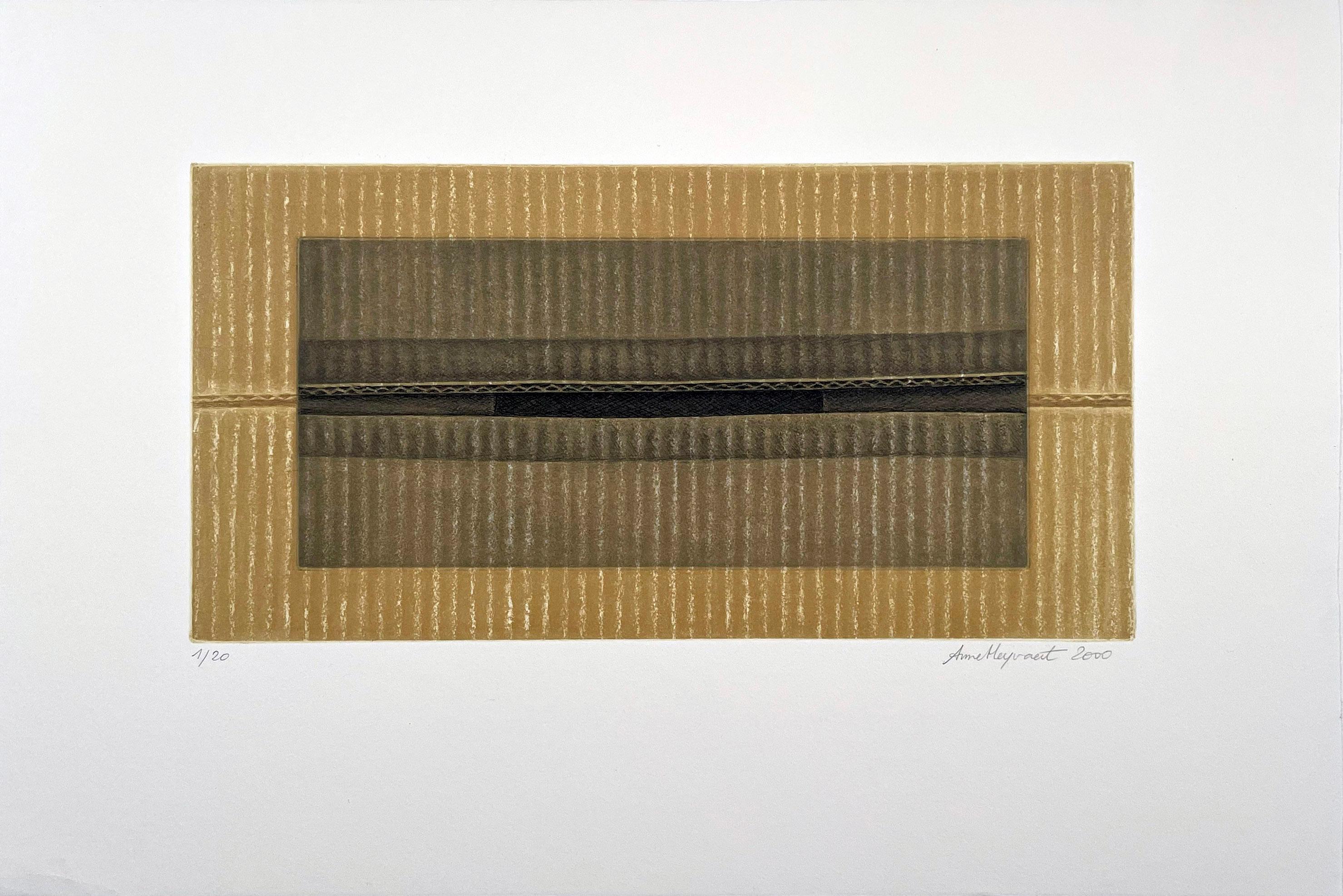 Opening on cardboard - Print by Anne Heyvaert