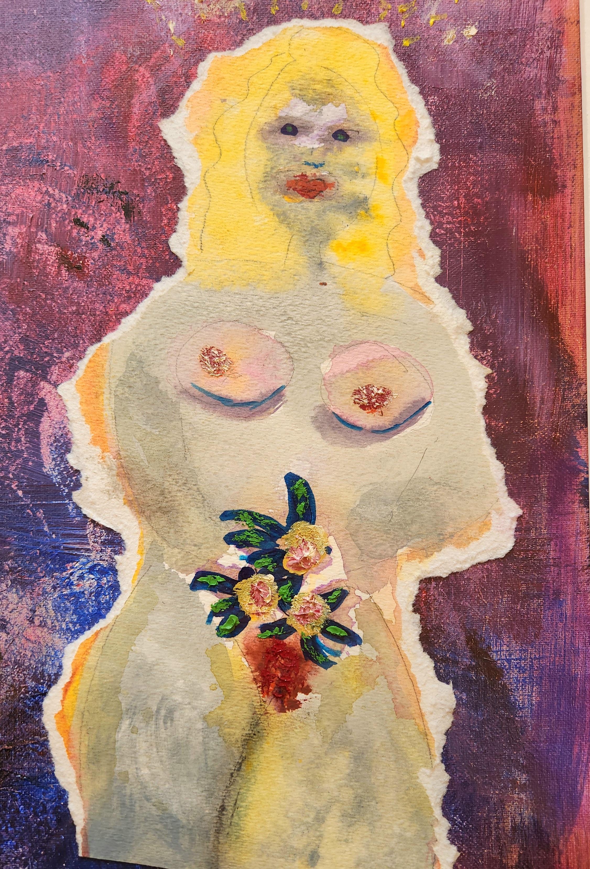 Mixed Media Painting -- Lilith as a Blonde For Sale 4