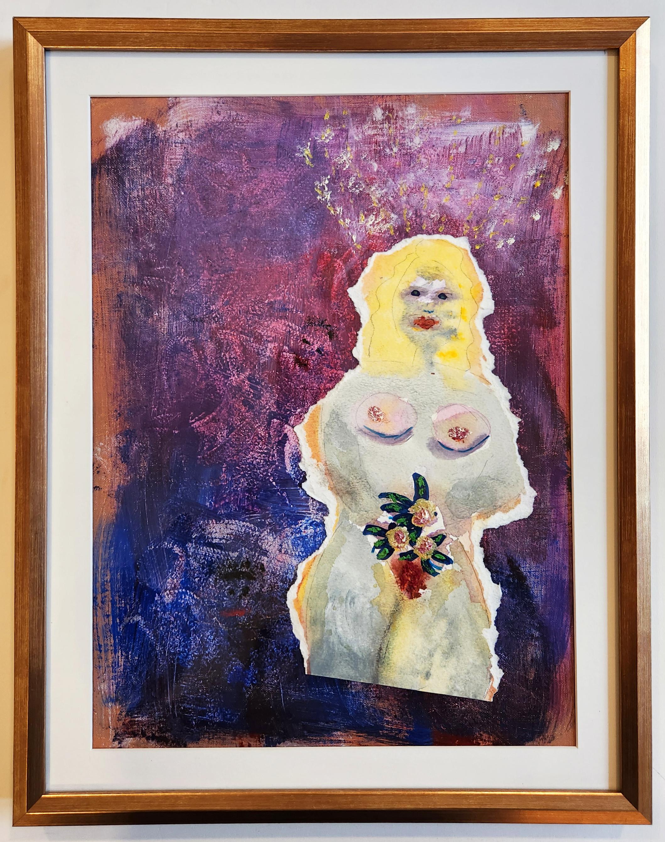 Anne Hohenstein Figurative Painting – Mixed Media-Gemälde -- Lilith als Blonde
