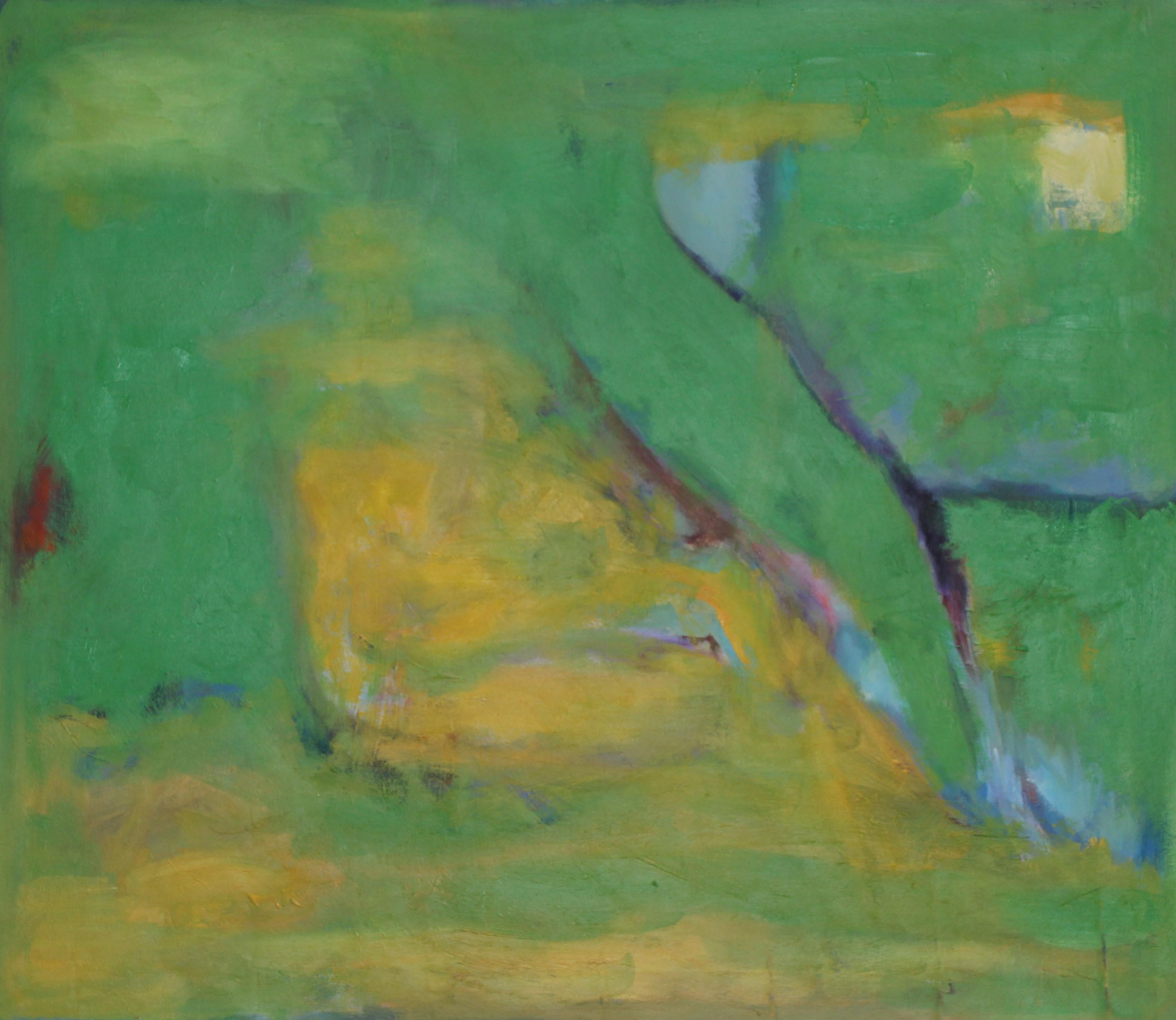Anne Ierardi Abstract Painting - Study in Green, Original Contemporary Abstract Expressionist Painting