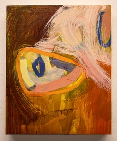 "Basta Ya", Expresionista Abstracto, Naranja, Rosa, Marrón, Pintura Acrílica