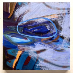 "Sospecha", Expresionista Abstracto, Azul, Negro, Óxido, Pintura Acrílica