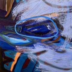 "Sospecha", Expresionista Abstracto, Azul, Negro, Óxido, Pintura Acrílica