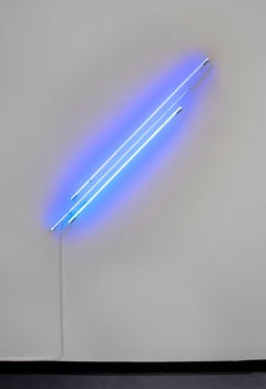 'Ascension/Descension Graph # 01' Abstract Minimal Neon Sign Light Cobalt Blue