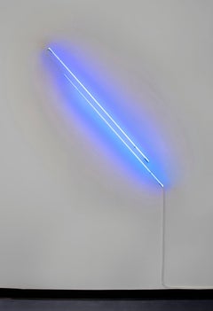 'Ascension/Descension Graph # 02' Abstract Minimal Neon Sign Light Cobalt Blue