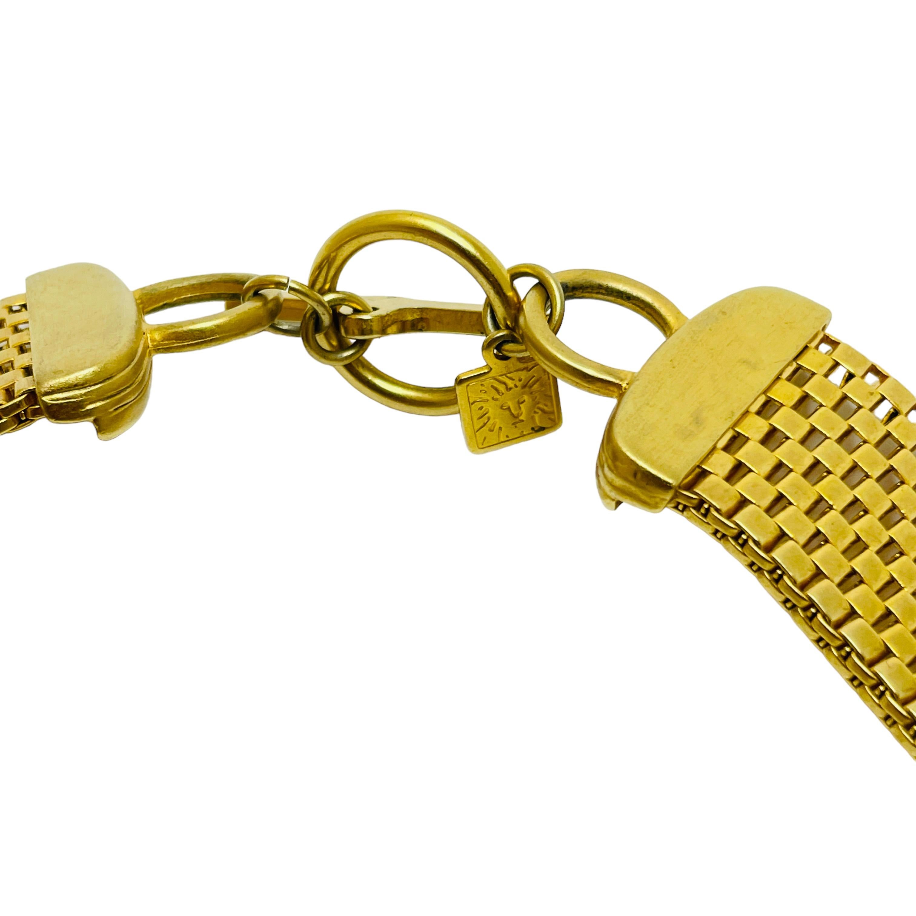 ANNE KLEIN AK signierte goldfarbene massive Designer-Laufsteg-Halskette für Damen oder Herren im Angebot
