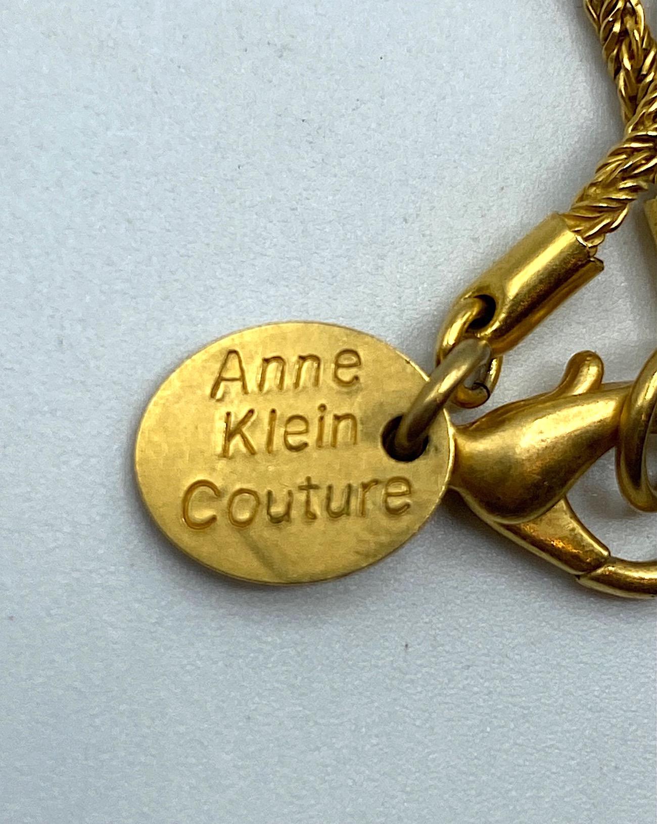 Anne Klein Couture Purple Enamel & Gold Tassel Pendant Necklace 9