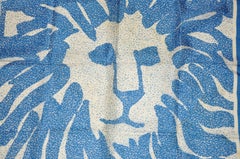 Anne Klein für Robinson & Golluber Lapisblauer und elfenbeinfarbener Seidenschal mit Logo