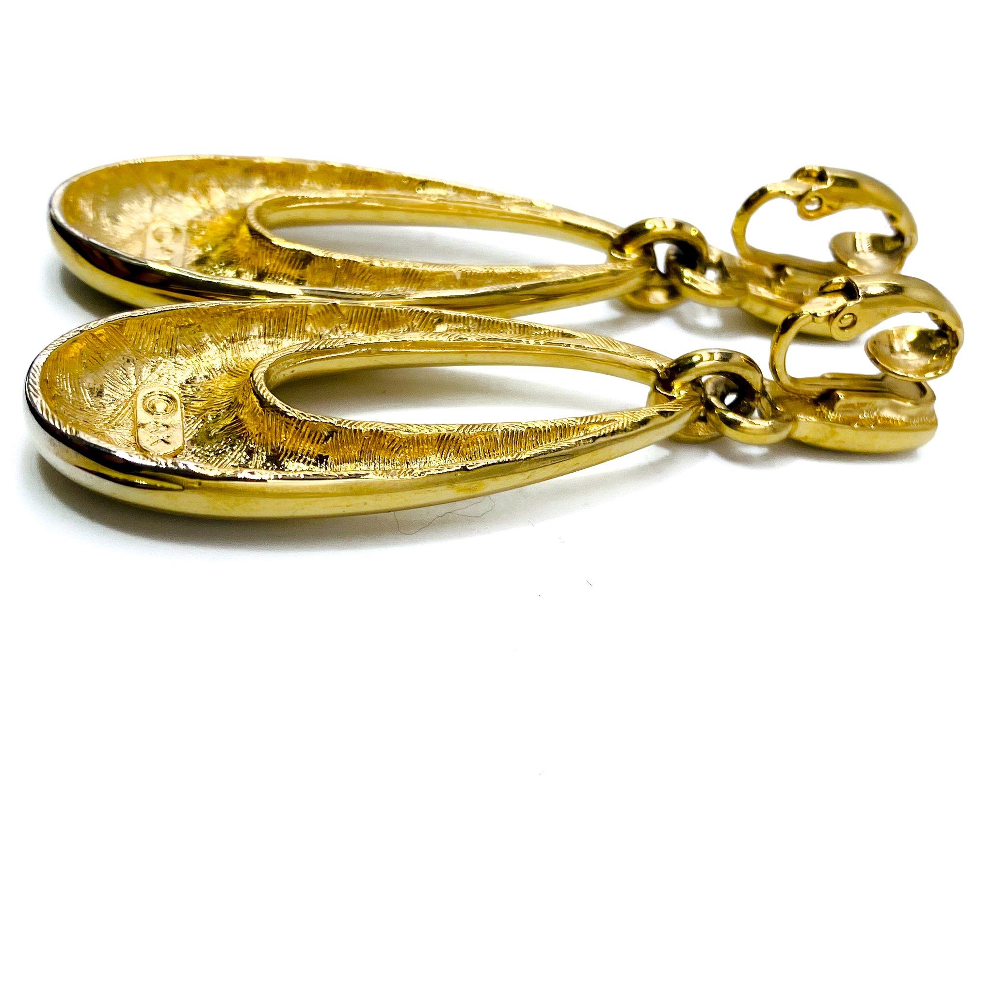Anne Klein Clips d'oreilles vintage en plaqué or, années 1980 Pour femmes en vente