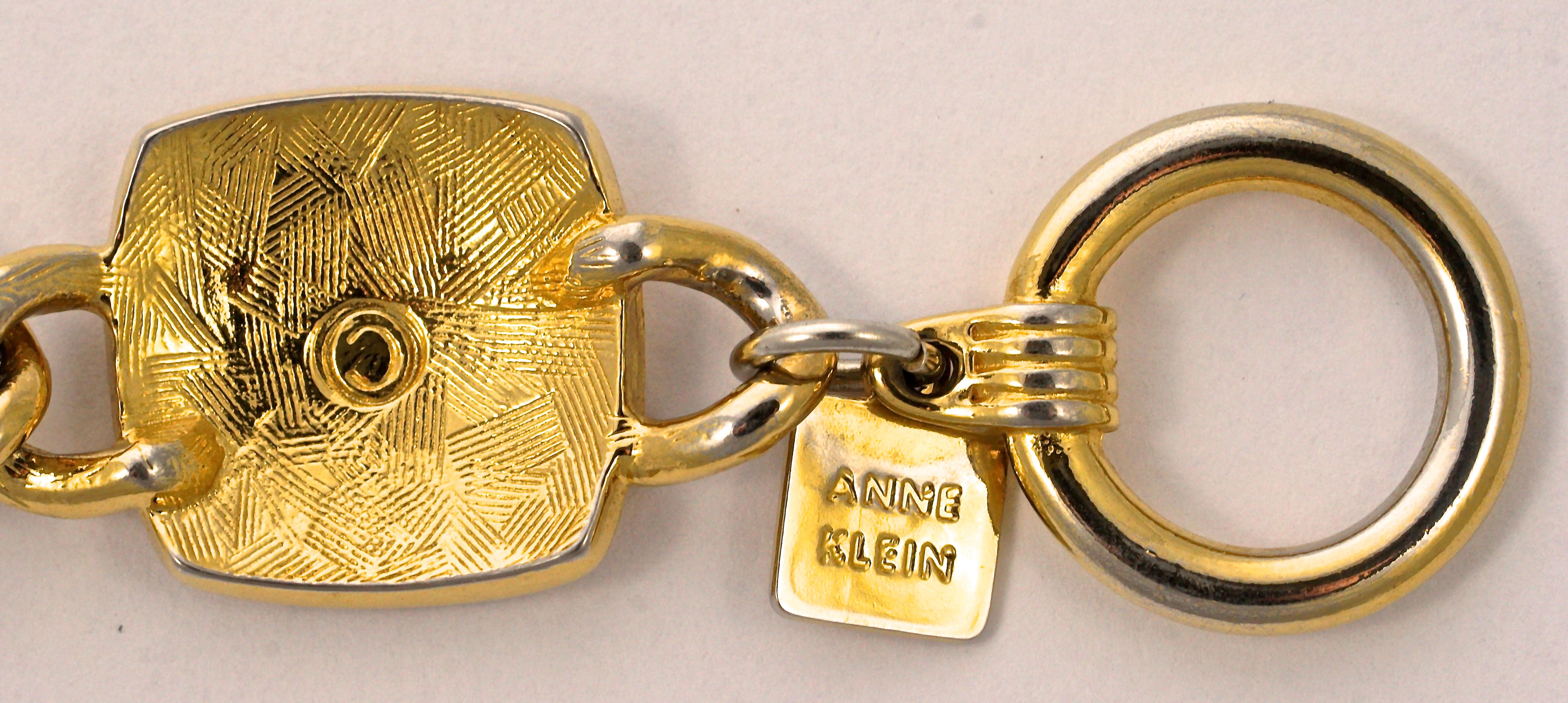 Anne Klein - Bracelet à maillons en or plaqué lion et boucles d'oreilles pendantes en forme de lion, c. 1980 en vente 6