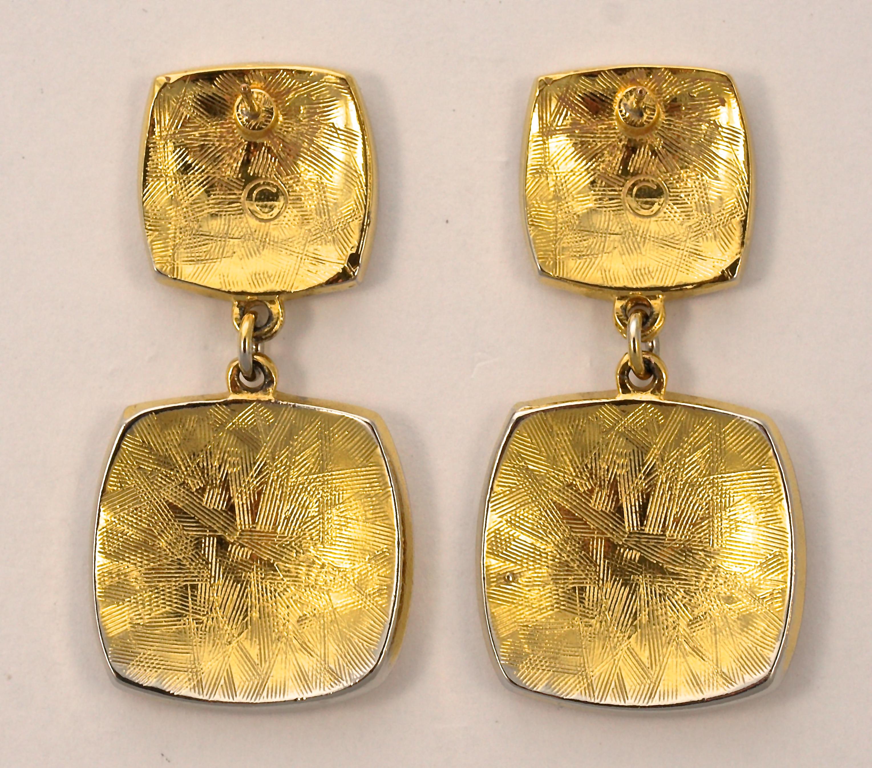 Anne Klein Gold Plated Lion Link Bracelet and Lion Drop Earrings Set circa 1980s For Sale 8