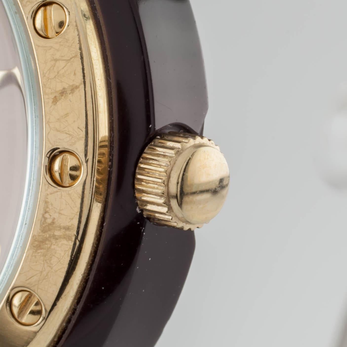 Anne Klein Gold-Plated Quartz Dress Watch with Iridescent Dial, 36mm In Good Condition For Sale In Van Nuys, CA