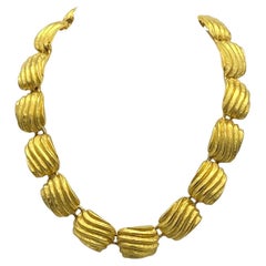 Anne Klein 1990s Gold-Tone Adjustable Link Necklace, USA, Vintage