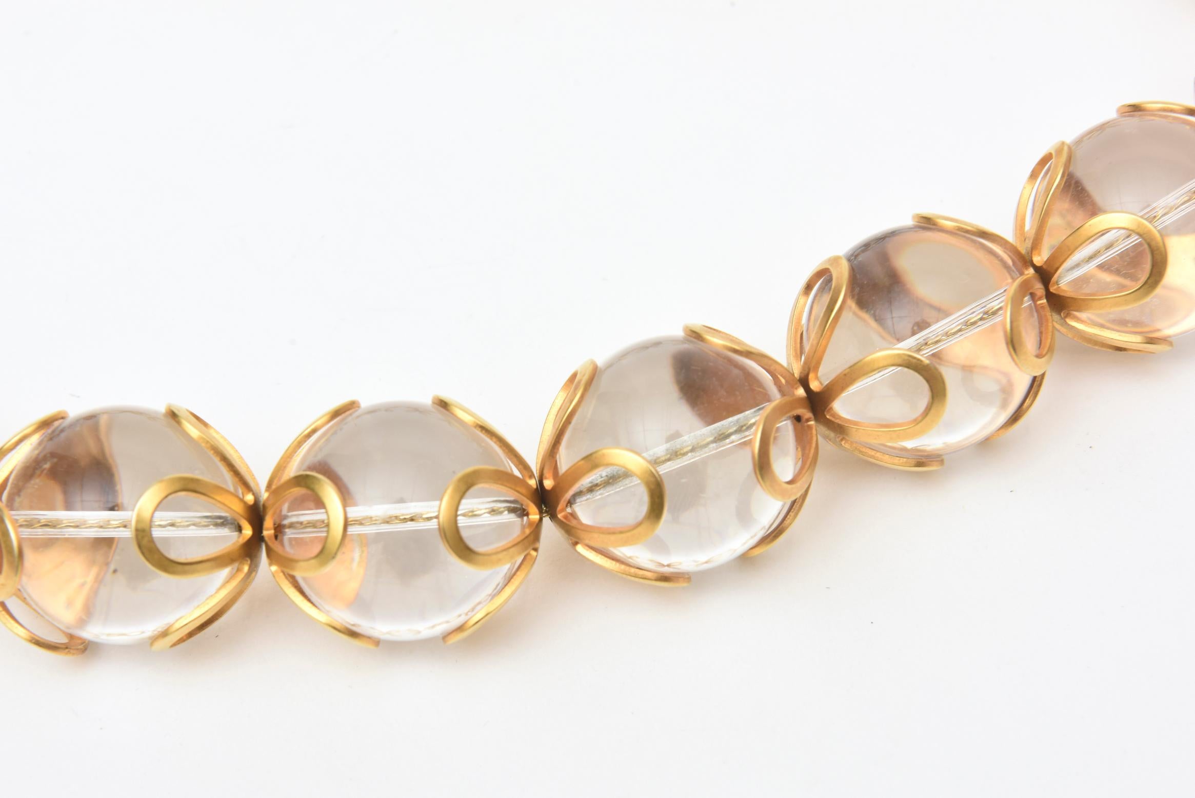  Anne Klein Lucite und Ball Gold gefüllte Halskette Vintage (Moderne) im Angebot